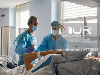 Intensive care wing with various pathologies, at Hospital Sao Joao, on the day the government presents relief from restrictions, on February...