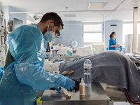 Intensive care wing with various pathologies, at Hospital Sao Joao, on the day the government presents relief from restrictions, on February...