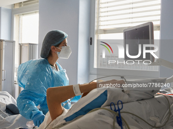 Intensive care wing with various pathologies, at Hospital Sao Joao, on the day the government presents relief from restrictions, on February...