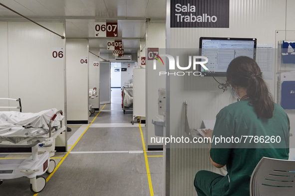 Covid-19 Testing and Triage Zone, at Hospital Sao Joao, on the day the Government presents the relief of restrictions, on February 17, 2022,...