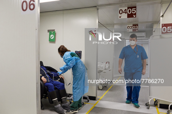 Covid-19 Testing and Triage Zone, at Hospital Sao Joao, on the day the Government presents the relief of restrictions, on February 17, 2022,...