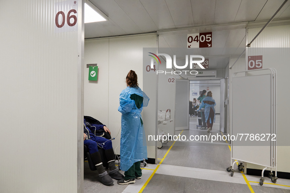 Covid-19 Testing and Triage Zone, at Hospital Sao Joao, on the day the Government presents the relief of restrictions, on February 17, 2022,...