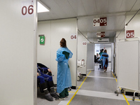 Covid-19 Testing and Triage Zone, at Hospital Sao Joao, on the day the Government presents the relief of restrictions, on February 17, 2022,...