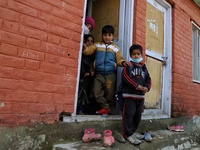 Students of a government school are seen inside a school in Baramulla Jammu and Kashmir India on 02 March 2022. Schools in Kashmir valley we...