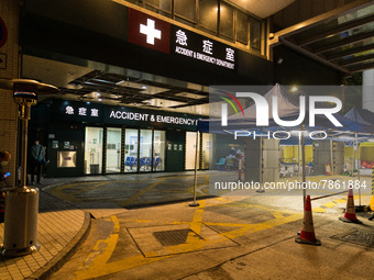 The entrance of the Accident & Emergency ward of the Caritas Medical Centre is empty of patients, in Hong Kong, China, on March 04, 2022. (