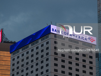 The Bank of America building in Central Hong Kong, in Hong Kong, China, on March 6, 2022.  (