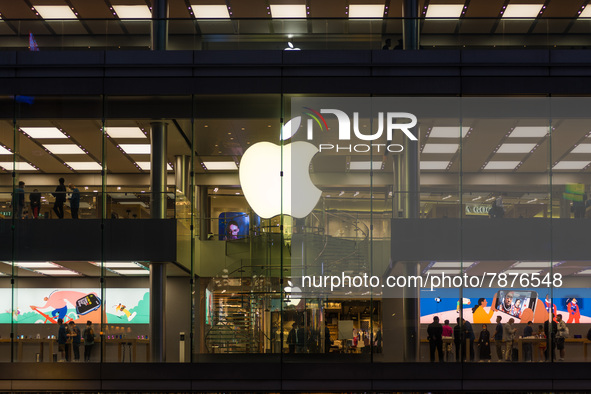 The Apple Store of IFC, in Hong Kong, China, on March 6, 2022.  