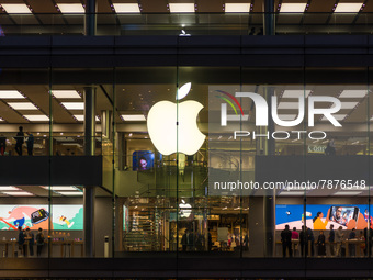 The Apple Store of IFC, in Hong Kong, China, on March 6, 2022.  (