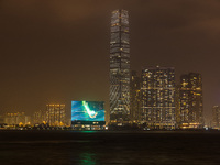 A view of the M+ museum and the ICC tower in West Kowloon, in Hong Kong, China, on March 6, 2022.  (