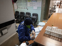 An Iranian nurse wearing a protective suit works at a COVID-19 ward in a children hospital in the holy city of Qom 145Km (90 miles) south of...