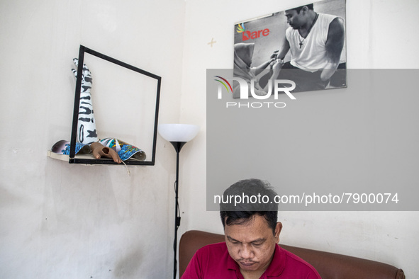 COKI TOBING at its workshop location in Bekasi, West Java. COKI TOBING, the owner of a prosthetic limb and assistive device for people with...