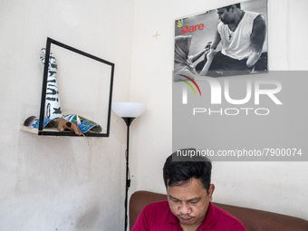 COKI TOBING at its workshop location in Bekasi, West Java. COKI TOBING, the owner of a prosthetic limb and assistive device for people with...