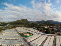  A drone panorama of the San Tin Community Isolation Facility, near the mainland border, in Hong Kong, China, on Mar 12, 2022. (