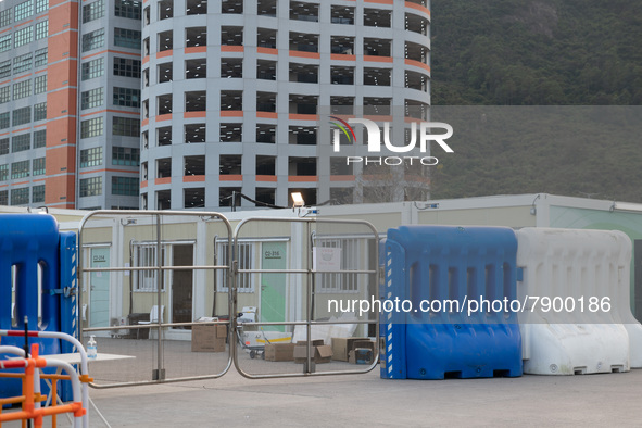  The detention wings are locked up with gates at the Tsing Yi Community Isolation facility, in Hong Kong, China, on Mar 12, 2022. 