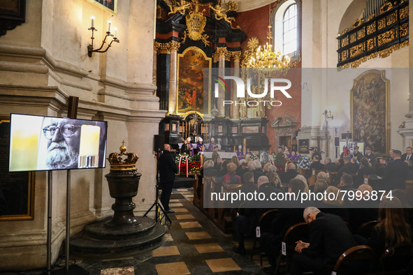 A burial service of Polish composer and conductor Krzysztof Pendereckiat at St. Peter and Paul Church in Krakow, Poland on March 29, 2022. K...