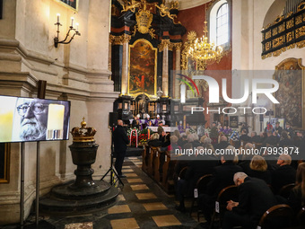 A burial service of Polish composer and conductor Krzysztof Pendereckiat at St. Peter and Paul Church in Krakow, Poland on March 29, 2022. K...