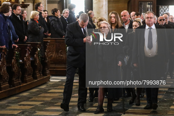 Elzbieta Penderecka, Krzysztof Penderecki's widow, is seen during a burial service of Polish composer and conductor at St. Peter and Paul Ch...