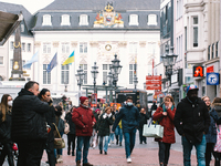 shoppers are seen, some with masks and some without masks  in city center of Bonn, Germany on April 2, 2022 as many rules of covid 19 will b...