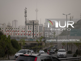 A view of northwestern Tehran during a polluted air, on April 8, 2022. (