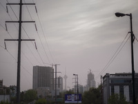 A view of central Tehran during a polluted air, on April 8, 2022. (