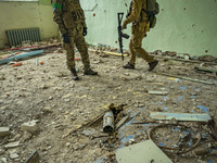 A rocket stuck on the floor of a school of Luch, a village close to the frontline between the russian and ukrainian armies in the Mykolaiv r...