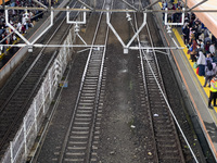 People at Tanah Abang Station, Jakarta, Indonesia, on April 20, 2022 amid the COVID-19 pandemic.(