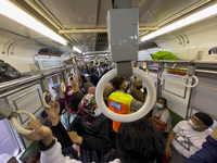 People at Tanah Abang Station, Jakarta, Indonesia, on April 20, 2022 amid the COVID-19 pandemic.(