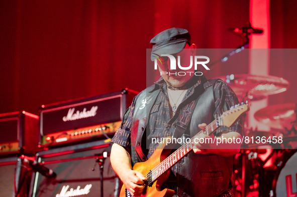 Ghigo Renzulli "Ghigo" during the Music Concert Litfiba - Ultimo Girone 1980-2022 on April 26, 2022 at the Gran Teatro Geox in Padova, Italy...