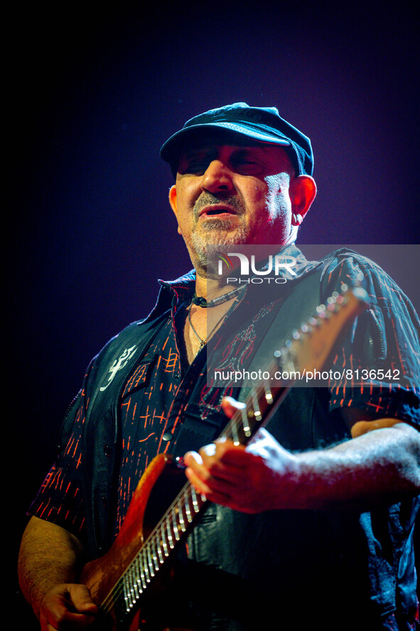 Ghigo Renzulli "Ghigo" during the Music Concert Litfiba - Ultimo Girone 1980-2022 on April 26, 2022 at the Gran Teatro Geox in Padova, Italy...