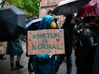 The pro-choice activist group 'New York City for Abortion Rights' held a rally outside the Basilica of Old St. Patrick in New York on May 7,...