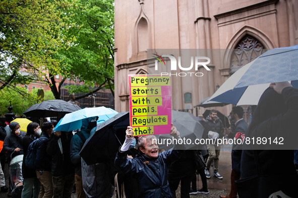 The pro-choice activist group 'New York City for Abortion Rights' held a rally outside the Basilica of Old St. Patrick in New York on May 7,...