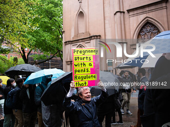 The pro-choice activist group 'New York City for Abortion Rights' held a rally outside the Basilica of Old St. Patrick in New York on May 7,...