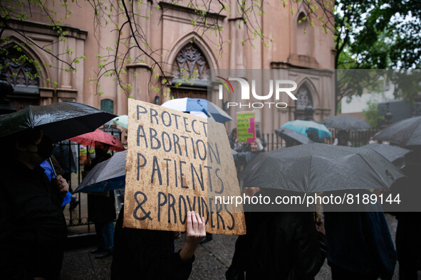 The pro-choice activist group 'New York City for Abortion Rights' held a rally outside the Basilica of Old St. Patrick in New York on May 7,...