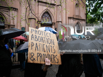 The pro-choice activist group 'New York City for Abortion Rights' held a rally outside the Basilica of Old St. Patrick in New York on May 7,...