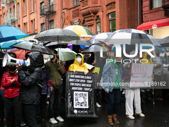 The pro-choice activist group 'New York City for Abortion Rights' held a rally outside the Basilica of Old St. Patrick in New York on May 7,...