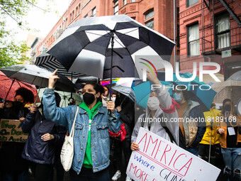 The pro-choice activist group 'New York City for Abortion Rights' held a rally outside the Basilica of Old St. Patrick in New York on May 7,...