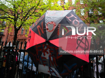 The pro-choice activist group 'New York City for Abortion Rights' held a rally outside the Basilica of Old St. Patrick in New York on May 7,...