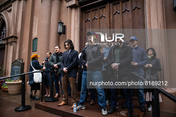 The pro-choice activist group 'New York City for Abortion Rights' held a rally outside the Basilica of Old St. Patrick in New York on May 7,...