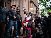 The pro-choice activist group 'New York City for Abortion Rights' held a rally outside the Basilica of Old St. Patrick in New York on May 7,...