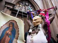 The pro-choice activist group 'New York City for Abortion Rights' held a rally outside the Basilica of Old St. Patrick in New York on May 7,...