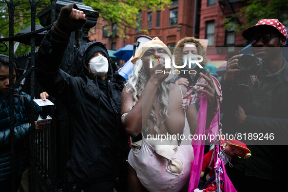 The pro-choice activist group 'New York City for Abortion Rights' held a rally outside the Basilica of Old St. Patrick in New York on May 7,...