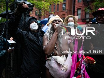 The pro-choice activist group 'New York City for Abortion Rights' held a rally outside the Basilica of Old St. Patrick in New York on May 7,...