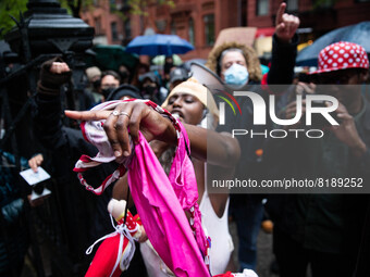 The pro-choice activist group 'New York City for Abortion Rights' held a rally outside the Basilica of Old St. Patrick in New York on May 7,...