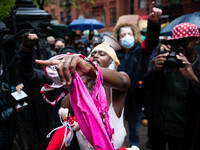 The pro-choice activist group 'New York City for Abortion Rights' held a rally outside the Basilica of Old St. Patrick in New York on May 7,...