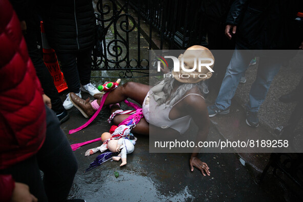 The pro-choice activist group 'New York City for Abortion Rights' held a rally outside the Basilica of Old St. Patrick in New York on May 7,...