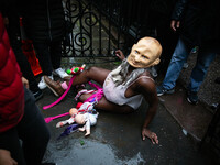 The pro-choice activist group 'New York City for Abortion Rights' held a rally outside the Basilica of Old St. Patrick in New York on May 7,...