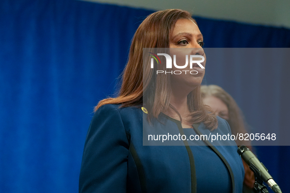 NEW YORK, NEW YORK - MAY 09: New York Attorney General Letitia James has announced a fund to support the abortion rights of low-income New Y...