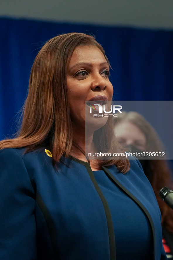 NEW YORK, NEW YORK - MAY 09: New York Attorney General Letitia James has announced a fund to support the abortion rights of low-income New Y...