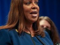 NEW YORK, NEW YORK - MAY 09: New York Attorney General Letitia James has announced a fund to support the abortion rights of low-income New Y...