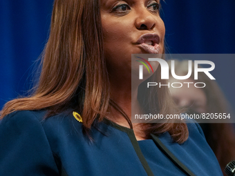 NEW YORK, NEW YORK - MAY 09: New York Attorney General Letitia James has announced a fund to support the abortion rights of low-income New Y...